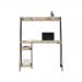 Teknik Office Industrial Style Bench with elevated Shelf has a durable black metal frame and charter oak effect desktop, also includes two lower match