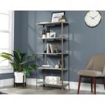 Teknik Office City Centre 5 Shelf Bookcase in Champagne Oak Finish with contrasting durable satin taupe metal frame and five open spacious shelves