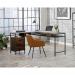 Teknik Office Market L-Shaped Executive Desk Rich Walnut and Slate Grey accents 5425767