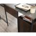 Teknik Office Market L-Shaped Executive Desk Rich Walnut and Slate Grey accents 5425767