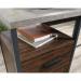 Teknik Office Market L-Shaped Executive Desk Rich Walnut and Slate Grey accents 5425767