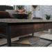 Teknik Office Market Lift Up Coffee Work Table in Rich Walnut Finish with hidden storage space wire mesh shelf and lift up top finished in Slate Gre 5425768