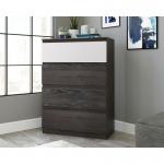 Teknik Office Hudson Four Drawer Chest in Charcoal Ash Finish and Pearl Oak accents 4 large drawers