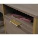 Teknik Office Lux Desk in Diamond Ash finish, retro style, has a pencil drawer with metal runners and cubbyhole storage