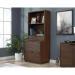 Teknik Office Elstree Hutch with Drawer in Spiced Mahogany finish with stylish louvre-style detailing