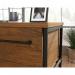 Teknik Office Iron Foundry Double Pedestal Desk Checked Oak and Textured Powder Coated Metal Framework 5427134