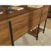 Teknik Office Iron Foundry Double Pedestal Desk Checked Oak and Textured Powder Coated Metal Framework 5427134