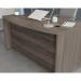 Teknik Office Affiliate 1500870 Bow Front Desk in a Hudson Elm effect finish two grommet holes for cord management 5427428