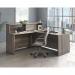 Teknik Office Affiliate 1800 Low Reception Hutch in a Hudson Elm effect finish, two open storage cubbies for clutter free display 5427455