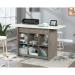 Teknik Office Craft Work Table Island in a Mystic Oak Finish with white accent desktop 5427456