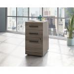 Teknik Office Affiliate 3 Drawer Mobile Pedestal in a Hudson Elm effect finish, two small drawers, one larger spacious filer lockable drawer 5427873