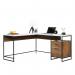 Teknik Office Moderna L-Shaped desk Sindoori Mango and White Accents 5427968