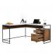 Teknik Office Moderna L-Shaped desk Sindoori Mango and White Accents 5427968