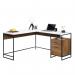 Teknik Office Moderna L-Shaped desk Sindoori Mango and White Accents 5427968