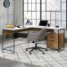 Teknik Office Moderna L-Shaped desk Sindoori Mango and White Accents 5427968