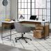 Teknik Office Moderna L-Shaped desk Sindoori Mango and White Accents 5427968