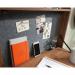 Teknik Office Avon Leather Handled Wall Desk Sindoori Mango space saving hanging design flip down door, shelf leather pull and tack board 5431223