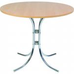 Teknik Office Round Beech Effect Bistro Table with Chrome Legs 6455