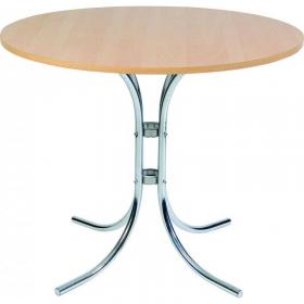 Teknik Office Round Beech Effect Bistro Table with Chrome Legs 6455