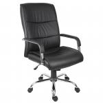 Teknik Office Kendal Black Luxury Office Chair Matching Padded Arm Covers and Chrome Five Star Base 6901KB