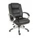 Teknik Office Lumbar Massage Black Faux Leather Executive Chair with Matching Capped Five Star Base 6905