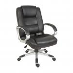 Teknik Office Lumbar Massage Black Faux Leather Executive Chair with Matching Capped Five Star Base