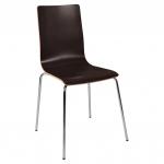 Teknik Office Loft Bistro Chair Wenge Coloured Breakout Chair Chrome Legs and Solid Shell Seating Sold Packs Of 4