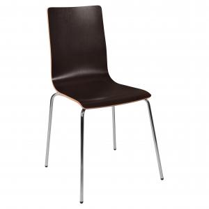 Image of Teknik Office Loft Bistro Chair Wenge Coloured Breakout Chair Chrome