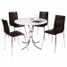 Teknik Office Loft Bistro Set with White Bistro Table and 4 Contrasting Wenge Style Bistro Chairs 6907WE