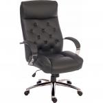 Teknik Office Hendon Leather Look Executive Armchair Matching Padded Chrome Arms and Five Star Base