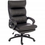 Teknik Office Luxe Black Leather Look Executive Chair Matching Padded Armrests and Sturdy Nylon Base 6913