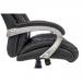 Teknik Office Siesta Black Luxury Leather Look Executive Chair Padded Armrests Matching Capped Five Star Base