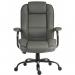 Teknik Office Goliath Duo Heavy Duty Grey Bonded Leather Faced Executive Office Chair with matching padded armrests and contrasting piping detail. 6925GREY