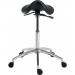 Teknik Office Perch Black Sit/Stand Height Adjustable Stool Pyramid Shaped Aluminium Five Star Base