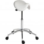 Teknik Office Perch White Sit/Stand Height Adjustable Stool Pyramid Shaped Aluminium Five Star Base
