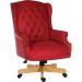 Teknik Office Chairman Rouge Swivel Large Traditional Button Tufted Bonded Leather Faced Executive Chair 6927RD