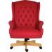 Teknik Office Chairman Rouge Swivel Large Traditional Button Tufted Bonded Leather Faced Executive Chair 6927RD