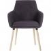 Teknik Office 4 Legged Reception Chair (Pack of 2) In Graphite Soft Brushed Fabric Oak Coloured Legs 6929GRA