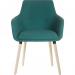 Teknik Office 4 Legged Reception Chair (Pack of 2) Jade Soft Brushed Fabric and Oak Coloured Legs 6929JADE