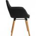 Teknik Office 4 Legged Reception Chair (pack of 2) in PU Black coloured fabric and oak coloured legs 6929PU-BLACK