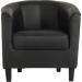 Teknik Office Tub Chair In Black Faux Leather with Matching Wooden Feet