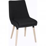 Teknik Office Welcome Reception Chairs Graphite Soft Brushed Fabric Wooden Oak Legs Packs Of 2
