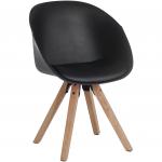 Teknik Office Black Pyramid Padded Tub Chair Soft Polyurethane and PU Fabric with Wooden Oak Legs Available in Black Red or White Packs of 2 6947BLACK
