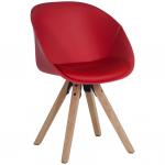 Teknik Office Red Pyramid Padded Tub Chair Soft Polyurethane and PU Fabric with Wooden Oak Legs Available in Black Red or White Packs of 2