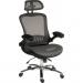 Teknik Office Harmony Executive Mesh High Backrest Chair with adjustable armrests and chrome base. 6956GREY