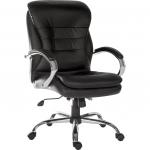 Goliath Light Executive Black Leather Faced Office Chair with Matching Padded Armrests and 150kg Rated Gas Lift 6957