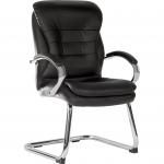Goliath Light Visitor Black Cantilever Chair with Matching Padded Armrests 6958
