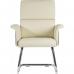 Elegance Medium Backed Visitor Chair in Supple Cream Leather Look Upholstery with Contrasting Chocolate Cross-woven Accent Fabric 6959CRE