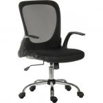 Flip Mesh Executive chair in Black with Fixed Aerated Mesh Backrest and Flip up Armrests 6962BLK