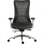 Teknik Office Quantum Black Executive Chair Breathable Mesh Backrest Multi-Adjustable Padded Armrests 6966BLK